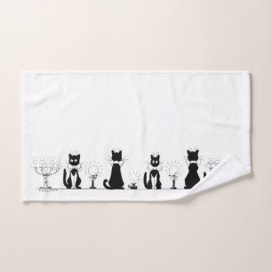 Vier schwarze Katzen, Louis Wain Handtuch