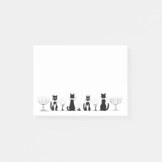 Vier schwarze Katzen, Louis Wain Post-it Klebezettel (Vorderseite)