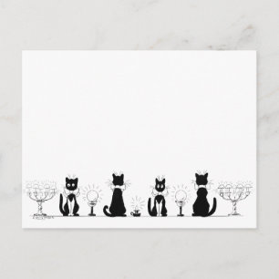 Vier schwarze Katzen, Louis Wain Postkarte