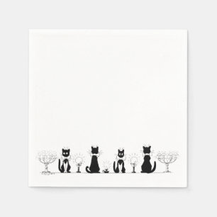 Vier schwarze Katzen, Louis Wain Serviette