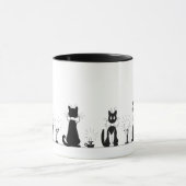 Vier schwarze Katzen, Louis Wain Tasse (Zentrum)