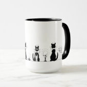 Vier Schwarze Katzen, Louis-Wain-Tasse Tasse (VorderseiteRechts)