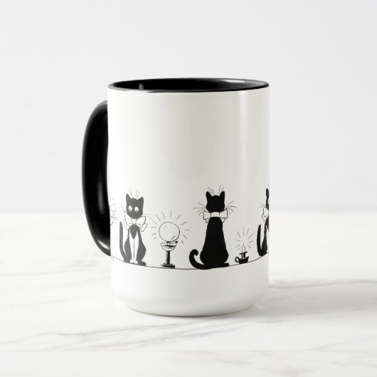 Vier Schwarze Katzen, Louis-Wain-Tasse Tasse (Vorderseite Links)