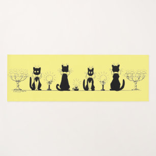 Vier schwarze Katzen, Louis Wain Yogamatte