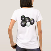 Vier schwarze Rasenschalen, T-Shirt (Rückseite)