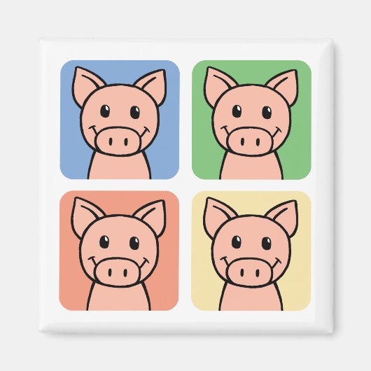 Vier Schweine Magnet (Vorne)