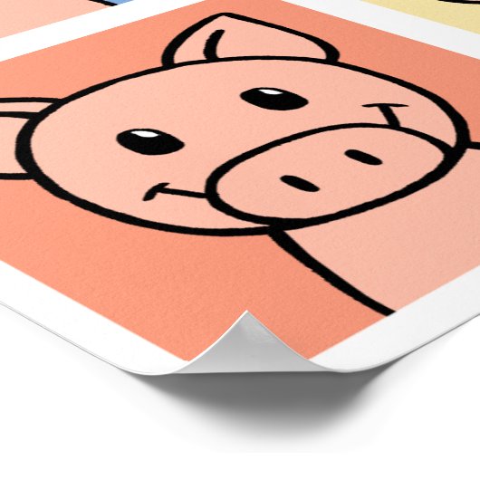 Vier Schweine Poster (Ecke)