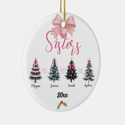 Vier Schwestern Weihnachtsbaum mit Individuellen N Keramik Ornament (Rechts)