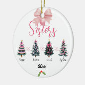 Vier Schwestern Weihnachtsbaum mit Individuellen N Keramik Ornament (Links)