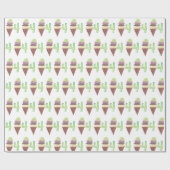 Vier Scoops Eiscreme 4 Geburtstagsgrundierpapier Geschenkpapier (Flach)