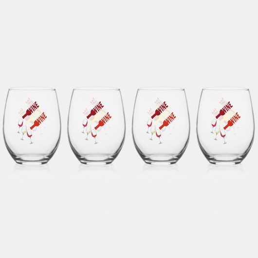 Vier-Set-Wein Stemless-Gläser Trinkbehälter Weinglas Ohne Stiel (Hinten)