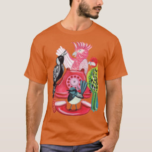 Vier singende Vögel 12 Tage Weihnachten Pink T-Shirt