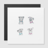 Vier skrupellose Hunde Magnetkarte (Vorne/Hinten)