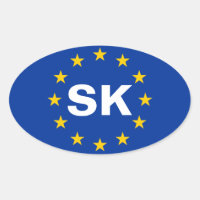 VIER slowakische Flagge "SK" Europäische Gewerksch