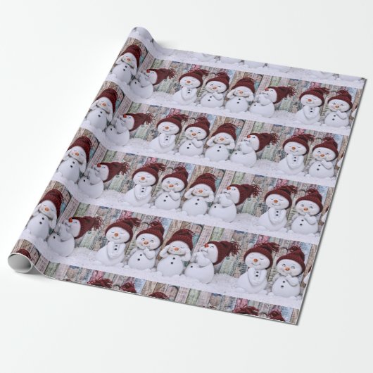 Vier Snowmen-Wrapper Geschenkpapier (Ungerollt)