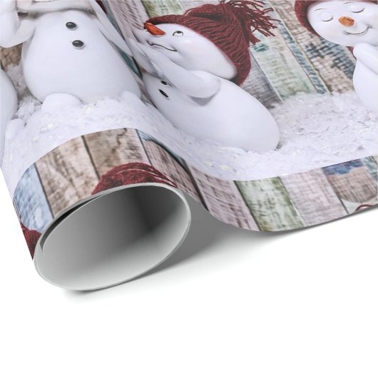 Vier Snowmen-Wrapper Geschenkpapier (Rolleneckpunkt)