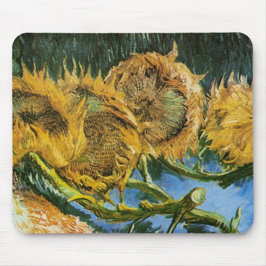 Vier Sonnenblumen schneiden von Vincent van Gogh Mousepad (Vorne)