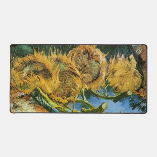 Vier Sonnenblumen schneiden von Vincent van Gogh Schreibtischunterlage (Vorderseite)