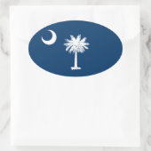 VIER South Carolina Flag Ovaler Aufkleber (Tasche)