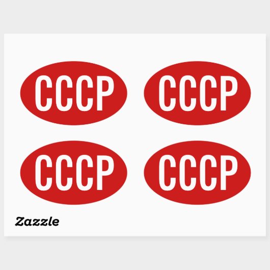 VIER sowjetische Gewerkschaft "CCCP" Ovaler Aufkleber (Blatt)