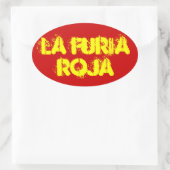 VIER Spanien "La Furia Roja" Ovaler Aufkleber (Tasche)