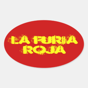 VIER Spanien "La Furia Roja" Ovaler Aufkleber