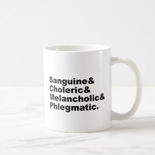 Vier Späße Sanguine Choleric Melancholic Phlegm Kaffeetasse