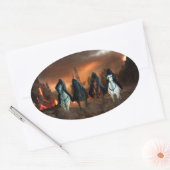 Vier Sperma der Apokalypse Ovaler Aufkleber (Umschlag)