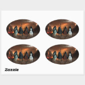 Vier Sperma der Apokalypse Ovaler Aufkleber (Blatt)