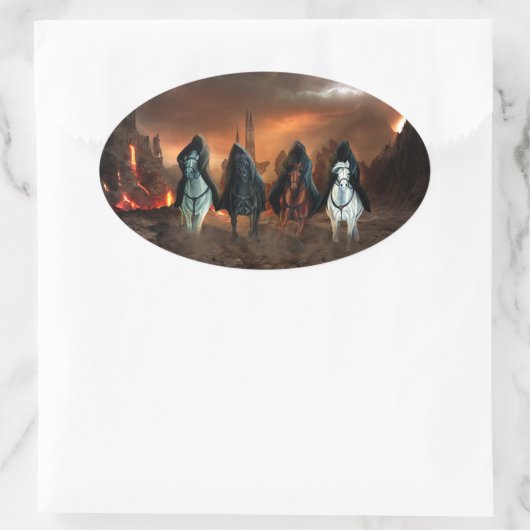 Vier Sperma der Apokalypse Ovaler Aufkleber (Tasche)