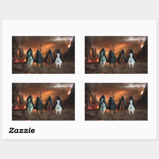 Vier Sperma der Apokalypse Rechteckiger Aufkleber (Blatt)