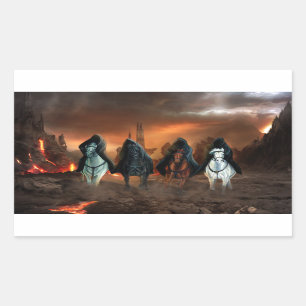 Vier Sperma der Apokalypse Rechteckiger Aufkleber