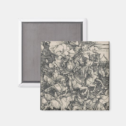 Vier Sperma der Apokalypse von Durer Magnet (Vorderseite/Rückseite)