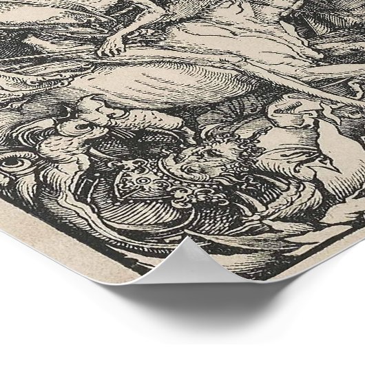 Vier Sperma der Apokalypse von Durer Poster (Ecke)