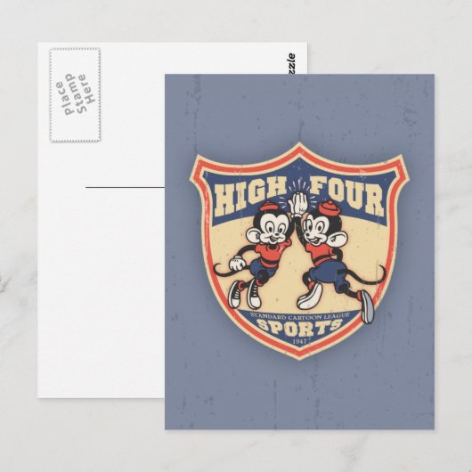 Vier Sportarten Postkarte (Vorne/Hinten)