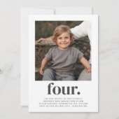 Vier - Square Foto Geburtstagsfeier Einladung (Vorderseite)