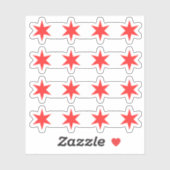 Vier Sterne aus Chicago Aufkleber (Blatt)