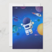 Vier Sterne erreichen - Weltraum Einladung (Rückseite)