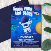 Vier Sterne erreichen - Weltraum Einladung