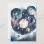 Vier Sterne Galaxy Moderne 4. Geburtstag Einladung (Rückseite)