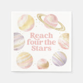 Vier Sterne Weltraum 4. Geburtstag Serviette (Vorderseite)