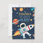 Vier Sterne Weltraum Geburtstag Vielen Dank Dankeskarte (Vorderseite)