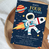 Vier Sterne Weltraum zum Geburtstag einladen Einladung
