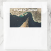 VIER Straße des Satellitenbilds von Hormuz Rechteckiger Aufkleber (Tasche)