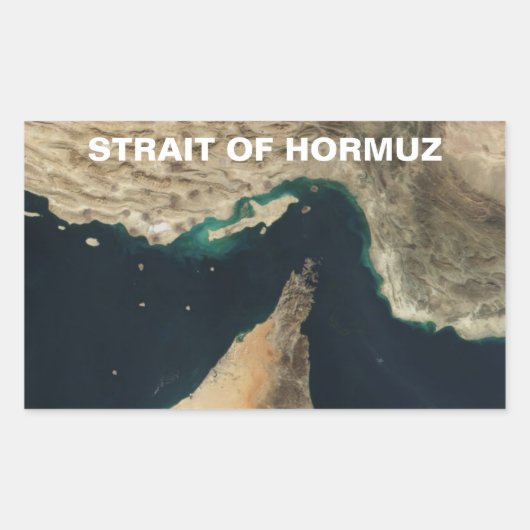 VIER Straße des Satellitenbilds von Hormuz Rechteckiger Aufkleber (Vorderseite)