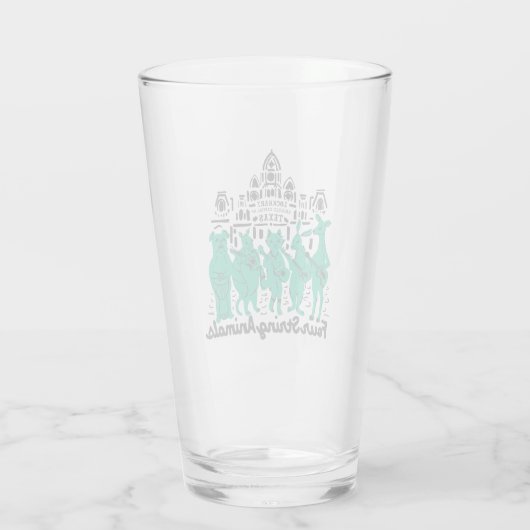 Vier Streichtiere Band Pint Glass Glas (Rückseite)
