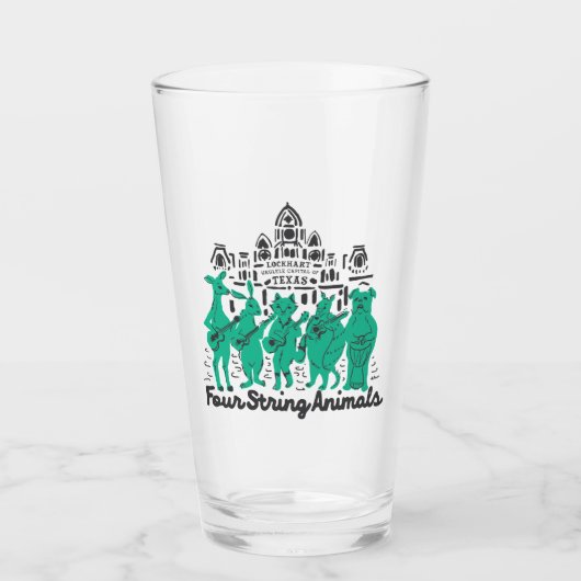 Vier Streichtiere Band Pint Glass Glas (Vorderseite)