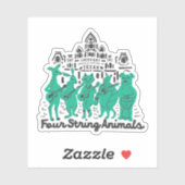 Vier Streichtiere Vinyl Sticker (Blatt)