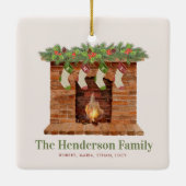 Vier Strumpf Weihnachten Keramikornament (Rückseite)