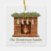 Vier Strumpf Weihnachten Keramikornament (Vorderseite)